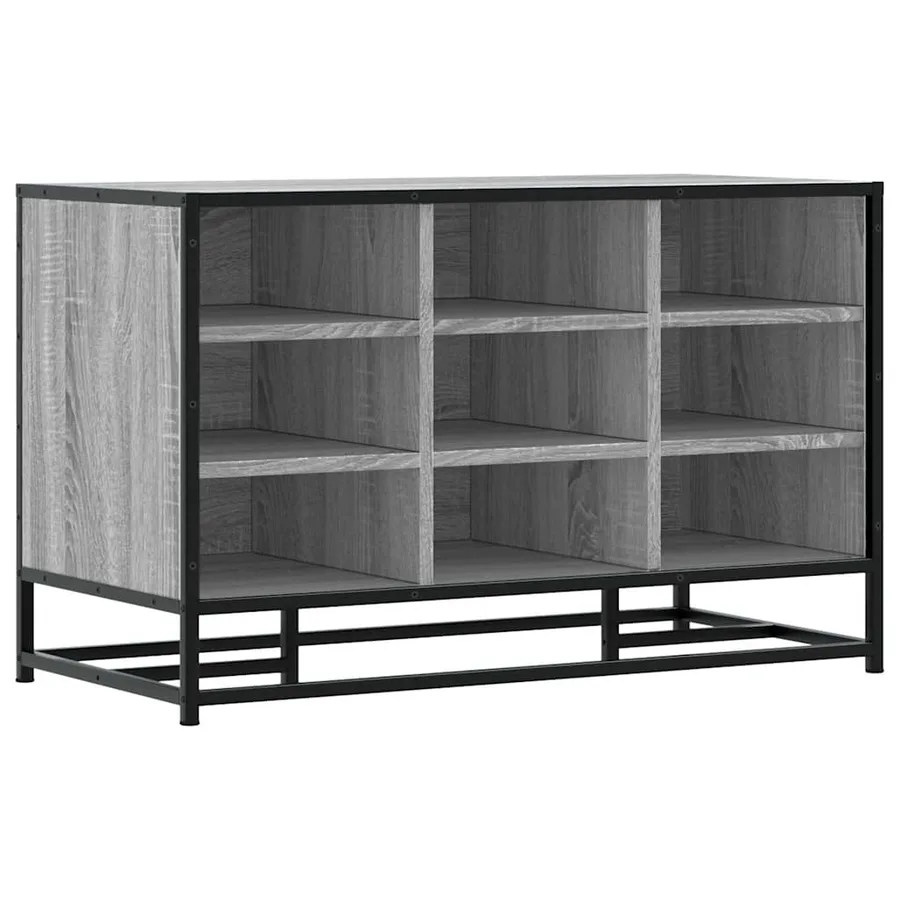 Banc à chaussures sonoma gris bois d'ingénierie et métal - 2