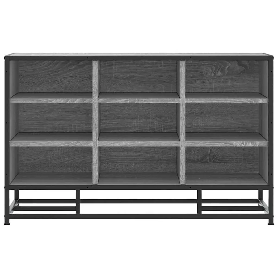 Banc à chaussures sonoma gris bois d'ingénierie et métal - 4