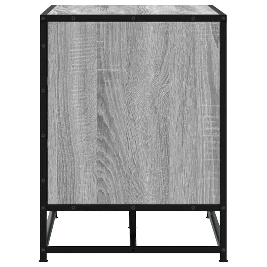 Banc à chaussures sonoma gris bois d'ingénierie et métal - 5