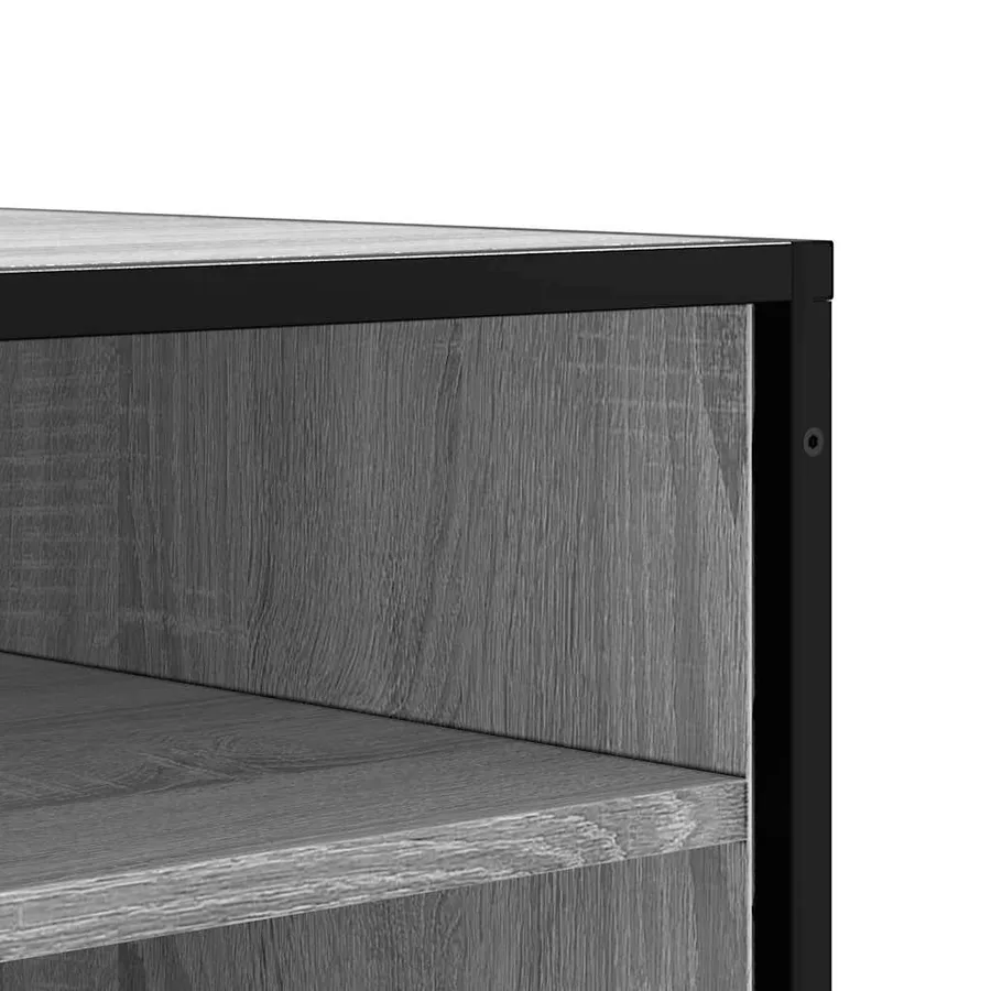 Banc à chaussures sonoma gris bois d'ingénierie et métal - 7