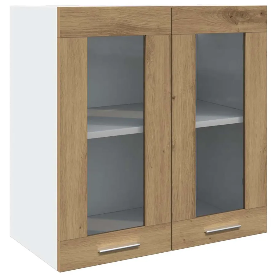 Armoire murale de cuisine "Lyon" avec porte vitrée Chêne artisanal 60 x 31 x 60 cm - 2