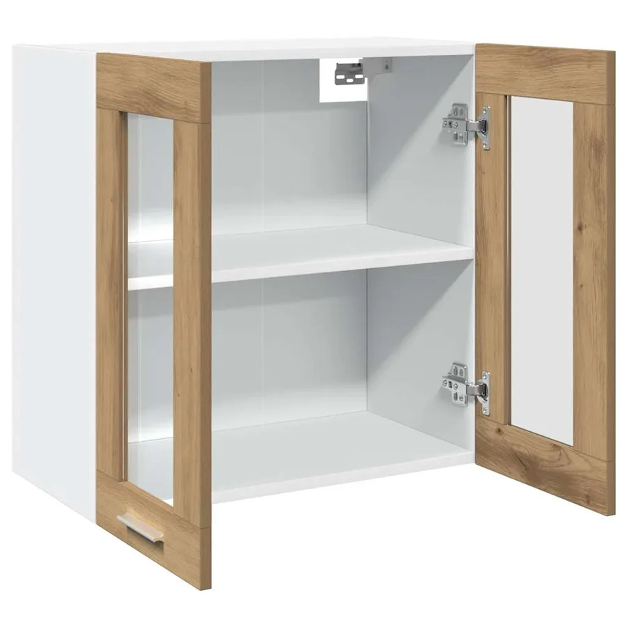 Armoire murale de cuisine "Lyon" avec porte vitrée Chêne artisanal 60 x 31 x 60 cm - 7