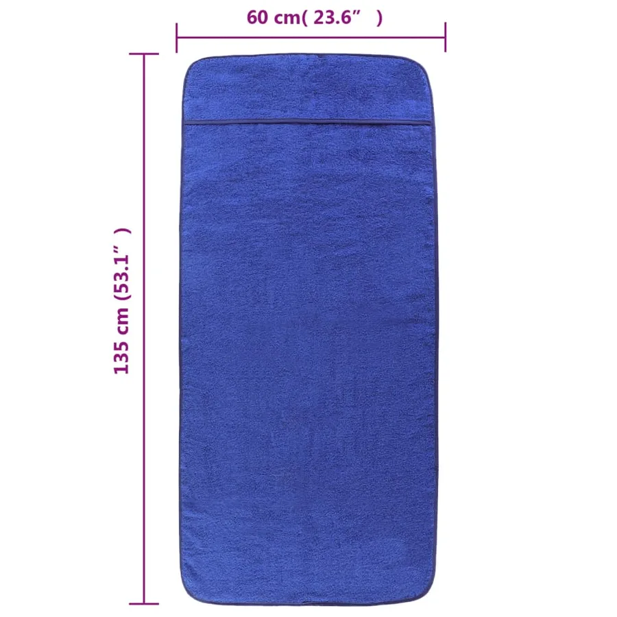 Serviettes de plage 6 pcs bleu royal 60x135 cm tissu 400 GSM - 8