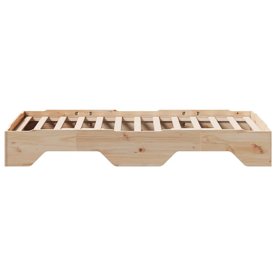Cadre de lit sans matelas empilable 75x190 cm bois massif - 6