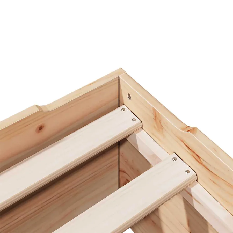 Cadre de lit sans matelas empilable 75x190 cm bois massif - 9