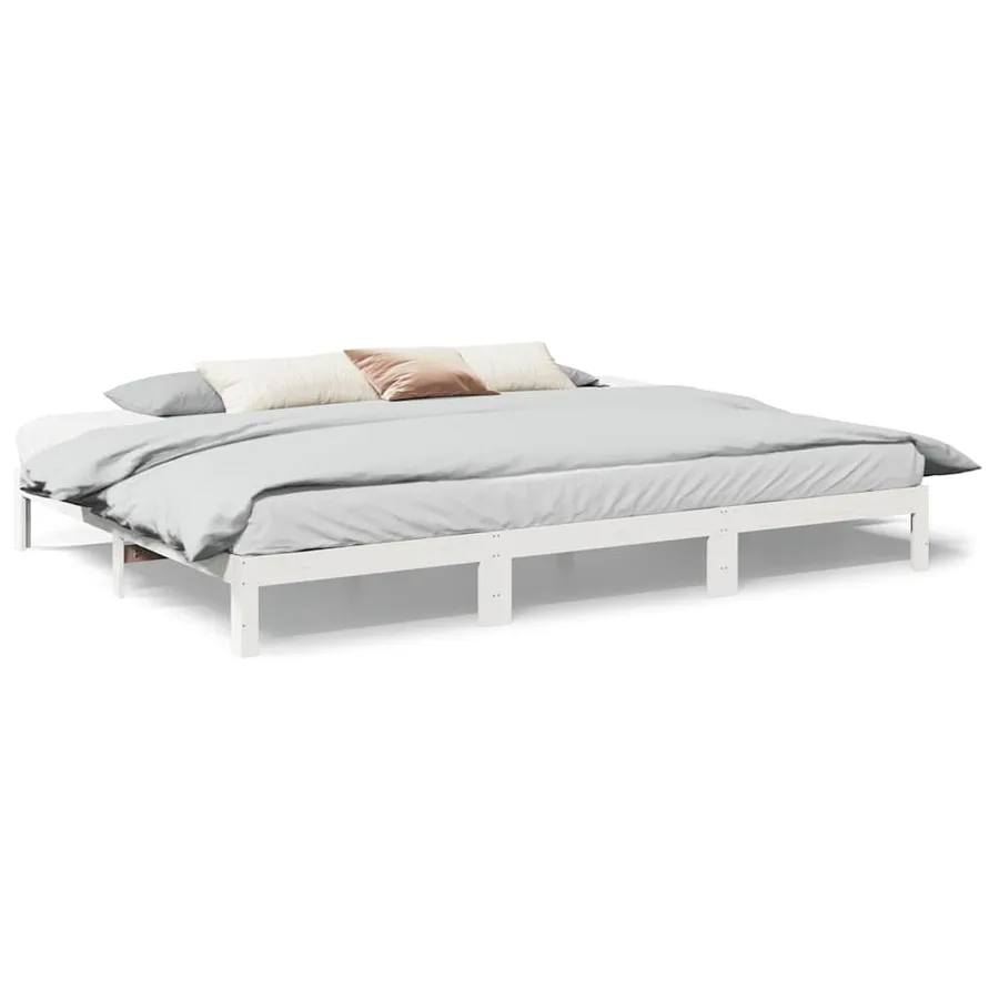 Cadre de lit familial sans matelas blanc 270x200 cm - 2