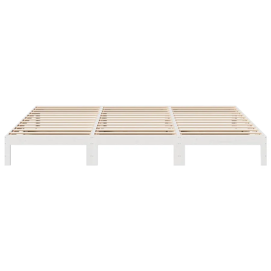 Cadre de lit familial sans matelas blanc 270x200 cm - 7