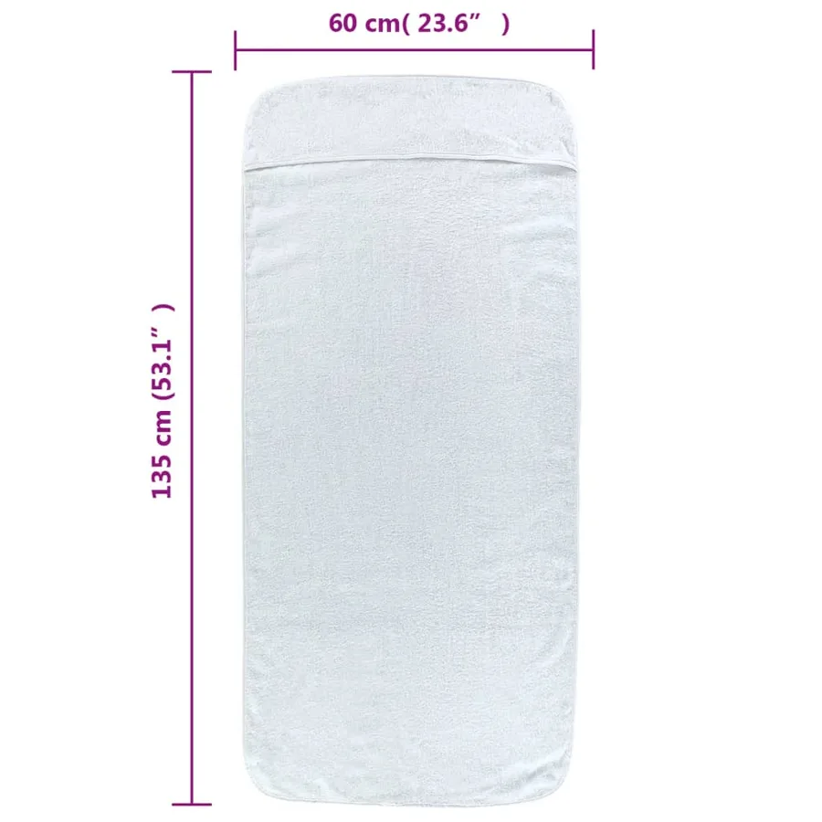 Serviettes de plage 4 pcs blanc 60x135 cm tissu 400 GSM - 8
