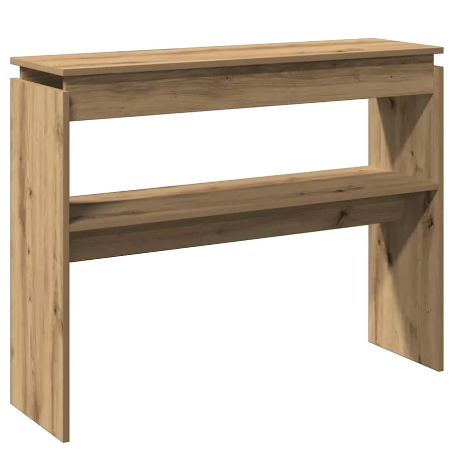 Table console chêne artisanal 102x30x80 cm bois d'ingénierie - 2