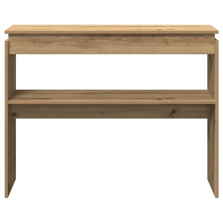 Table console chêne artisanal 102x30x80 cm bois d'ingénierie - 4