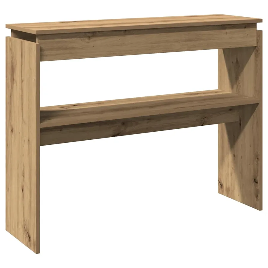 Table console chêne artisanal 102x30x80 cm bois d'ingénierie - 5