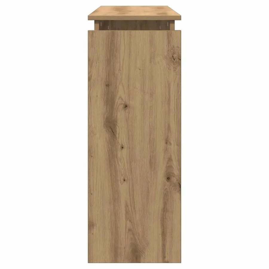 Table console chêne artisanal 102x30x80 cm bois d'ingénierie - 6