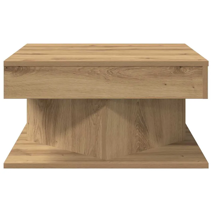Table basse chêne artisanal 55x55x30 cm bois d'ingénierie - 4