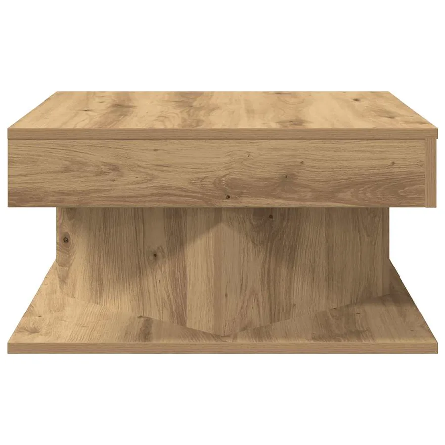 Table basse chêne artisanal 55x55x30 cm bois d'ingénierie - 5