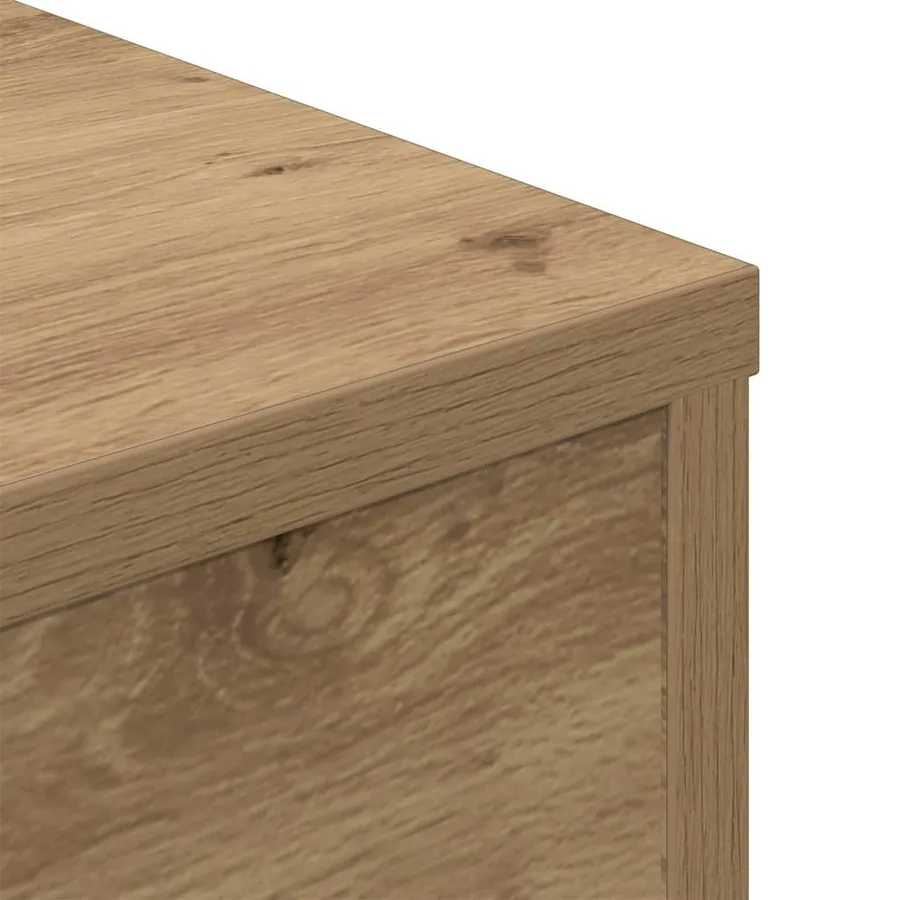 Table basse chêne artisanal 55x55x30 cm bois d'ingénierie - 7