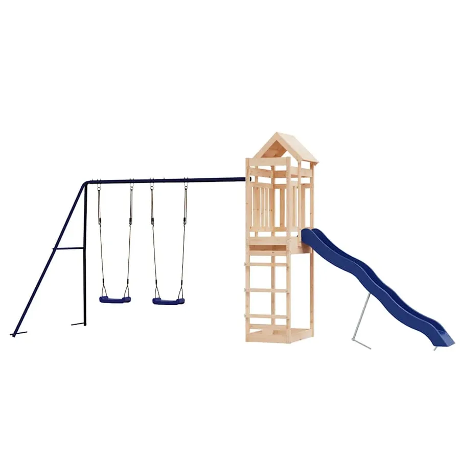 Aire de jeux d'extérieur bois de pin massif - 4