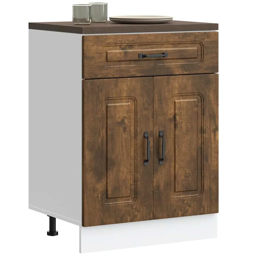 Armoire de cuisine Kalmar chêne fumé bois d'ingénierie