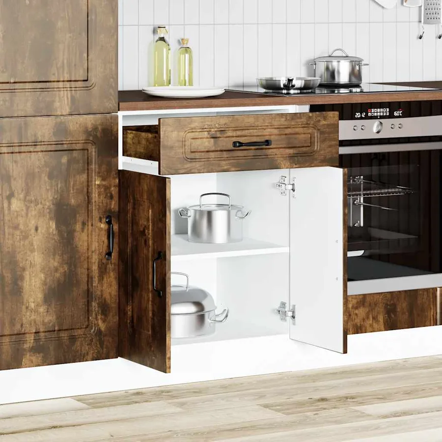 Armoire de cuisine Kalmar chêne fumé bois d'ingénierie - 3