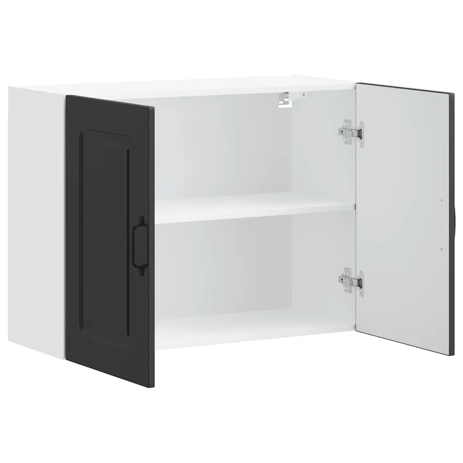 Armoire murale de cuisine Kalmar noir bois d'ingénierie - 4