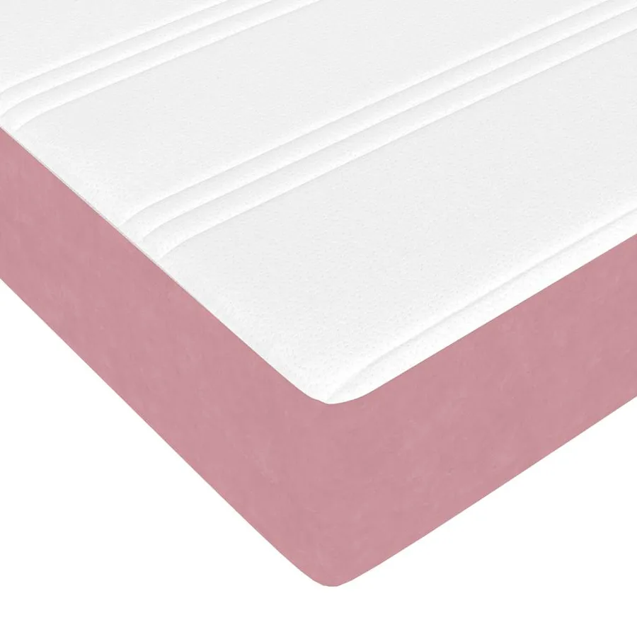 Cadre de lit ottoman avec matelas rose 120x200 cm velours - 14