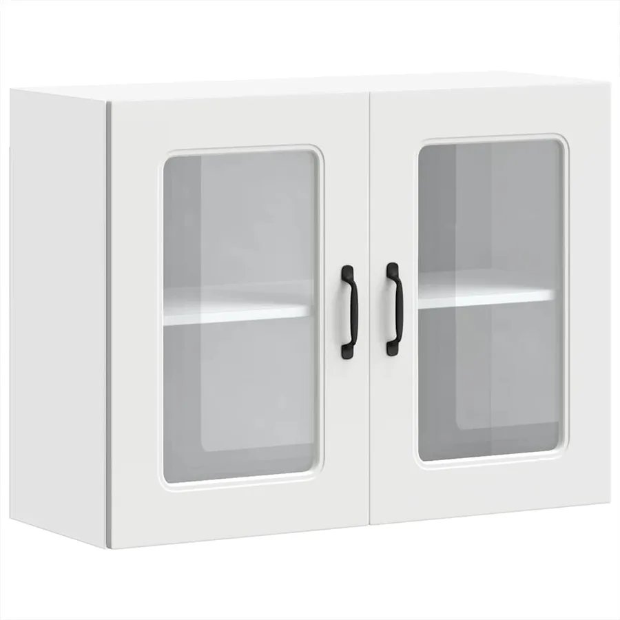 Armoire murale de cuisine avec porte en verre Kalmar blanc - 2