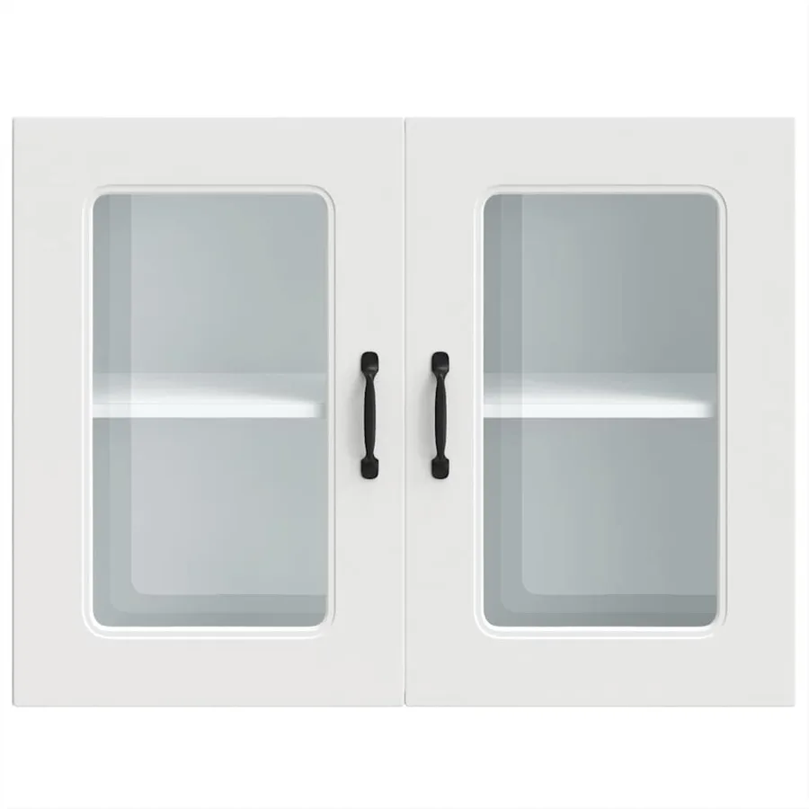 Armoire murale de cuisine avec porte en verre Kalmar blanc - 5