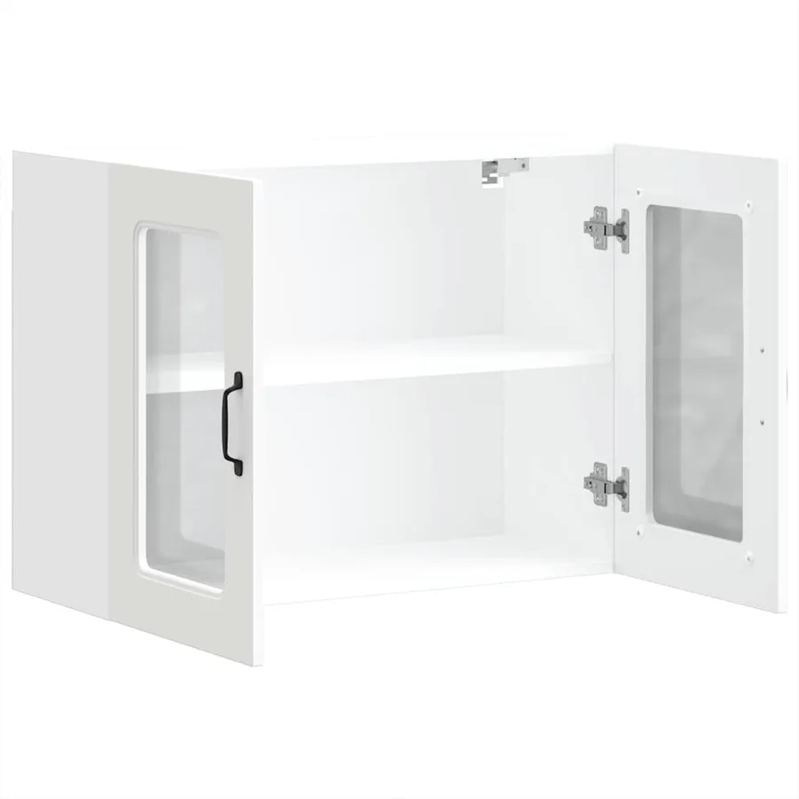 Armoire murale de cuisine avec porte en verre Kalmar blanc - 6