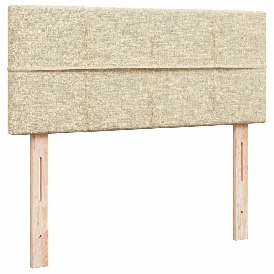 Cadre de lit ottoman avec matelas crème 120x190 cm tissu - 9