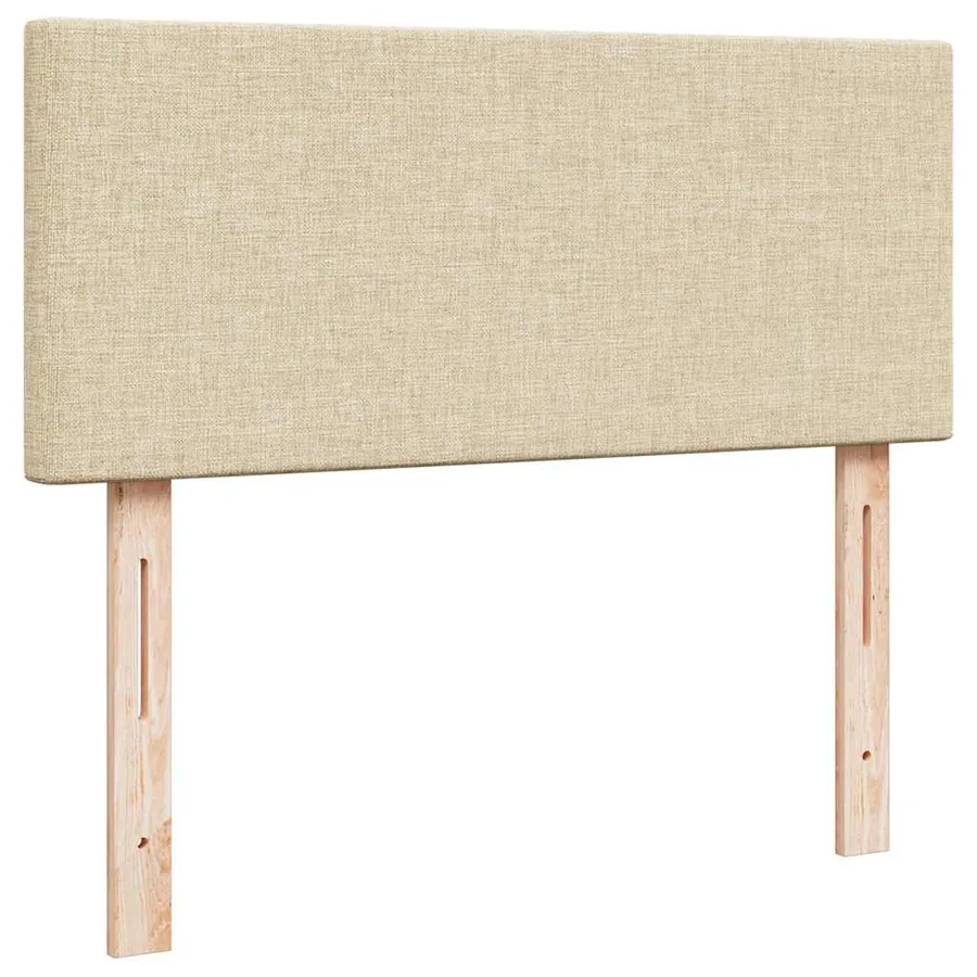 Lit ottoman avec matelas et LED crème 120x190 cm tissu - 10