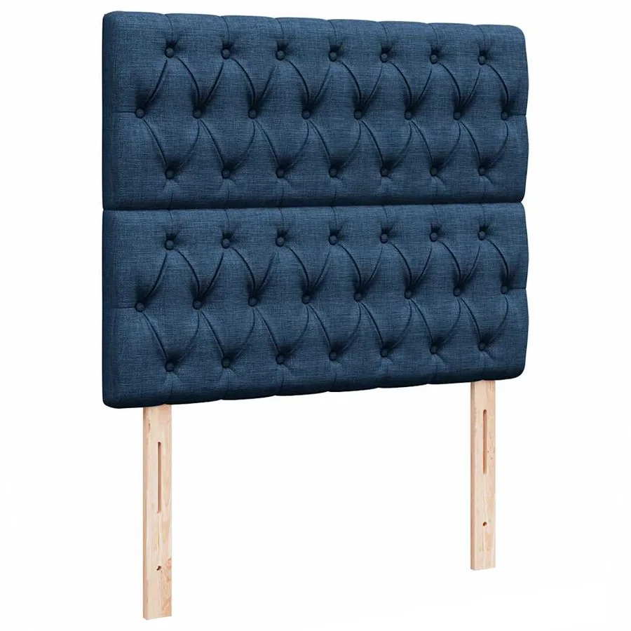 Cadre de lit ottoman avec matelas bleu 120x190 cm tissu - 9