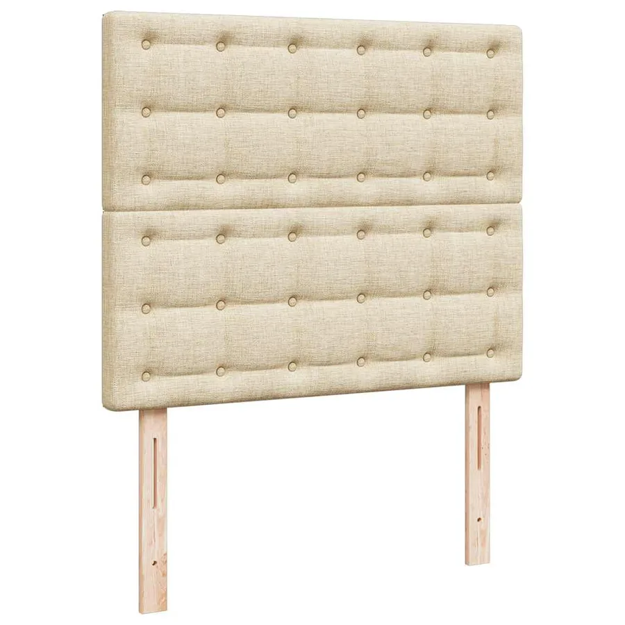 Cadre de lit ottoman avec matelas crème 120x190 cm tissu - 10