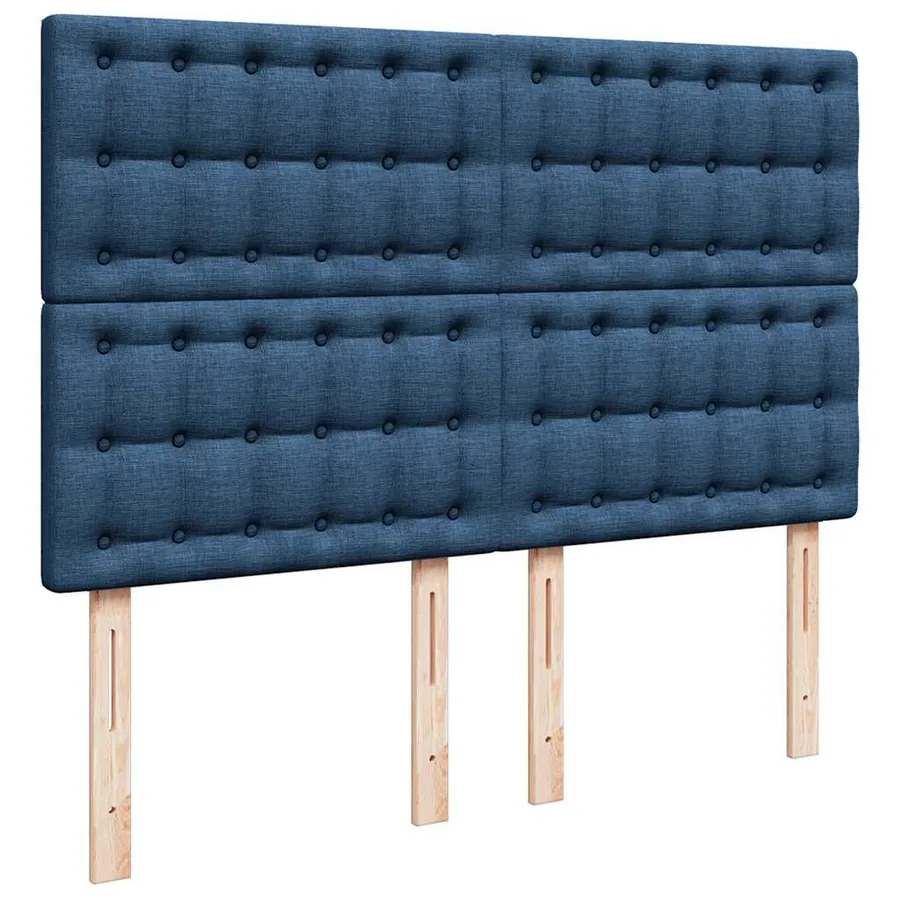 Cadre de lit ottoman avec matelas bleu 140x200 cm tissu - 9