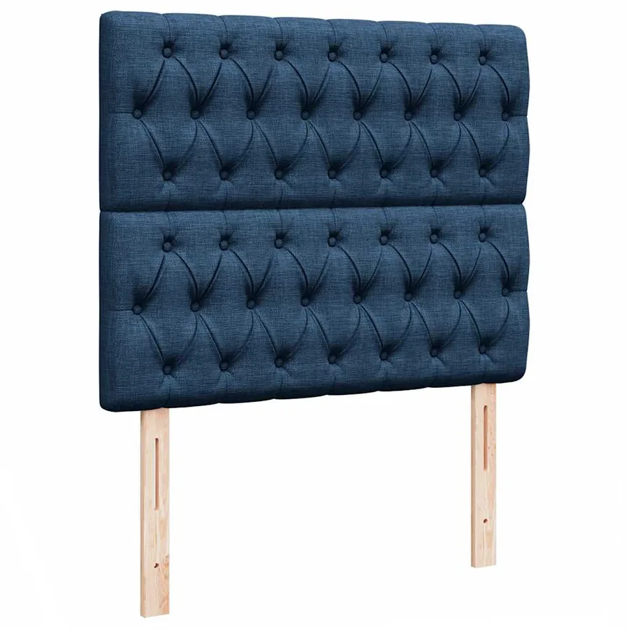 Cadre de lit ottoman avec matelas bleu 120x190 cm tissu - 10