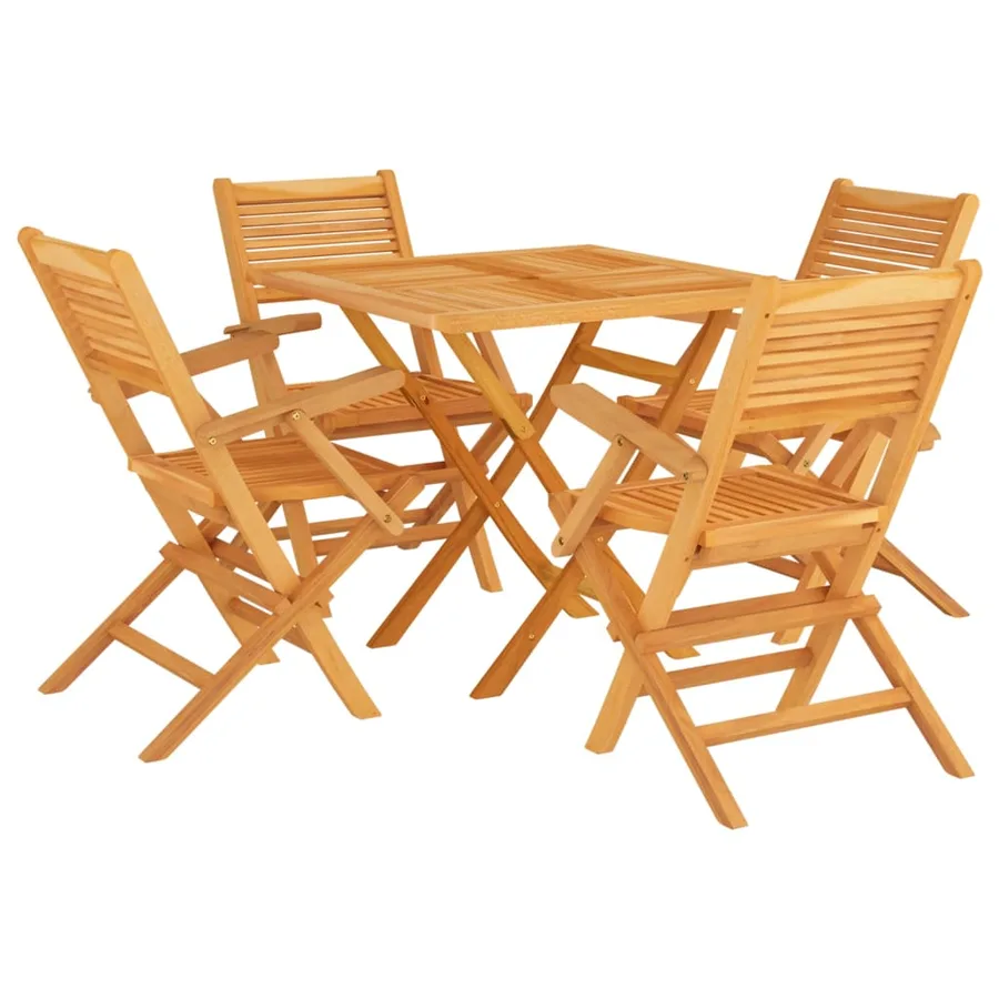 Ensemble à manger de jardin 5 pcs Bois de teck massif - 2