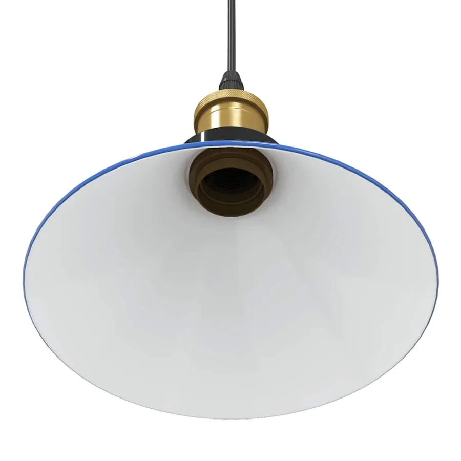 Lampe suspendue réglable hauteur E27 bleu foncé Ø 22 cm métal - 9