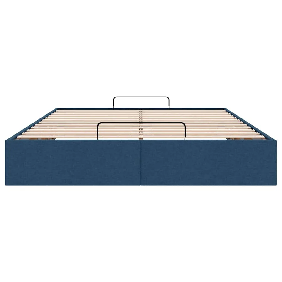 Cadre de lit ottoman sans matelas bleu 140x200 cm tissu - 7