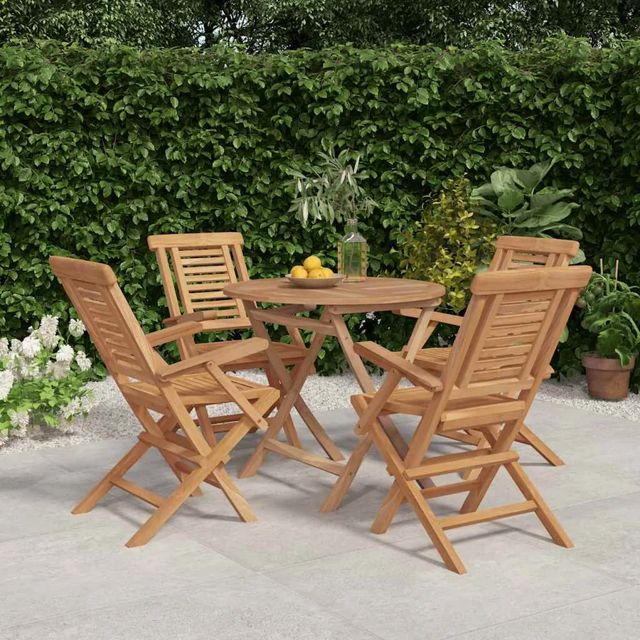 Ensemble à manger de jardin 5 pcs Bois de teck massif