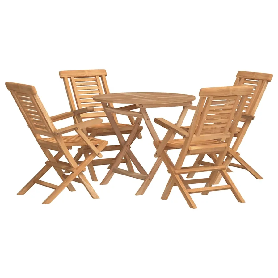 Ensemble à manger de jardin 5 pcs Bois de teck massif - 2