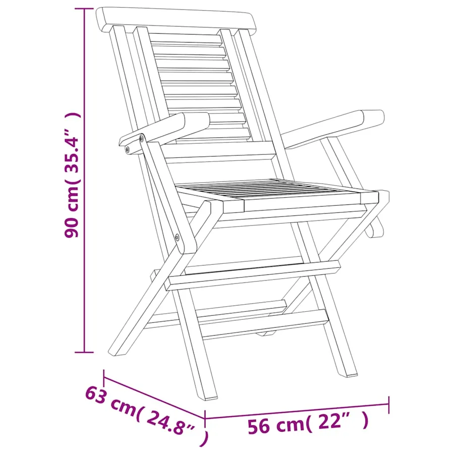 Ensemble à manger de jardin 5 pcs Bois de teck massif - 8