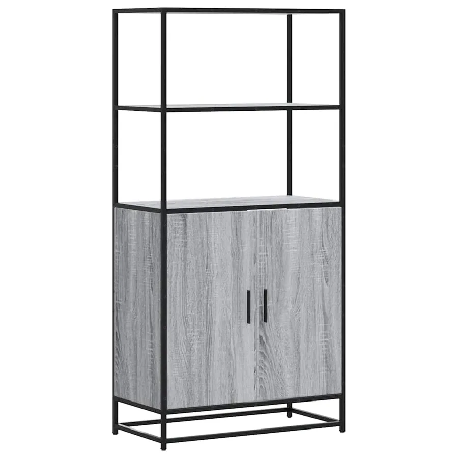 Buffet haut sonoma gris 68x35x139 cm bois d'ingénierie et métal - 2