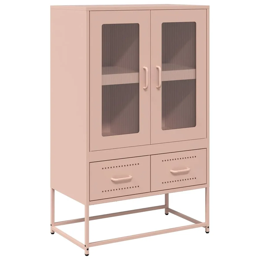 Buffet haut rose 68x39x111,5 cm acier - 2