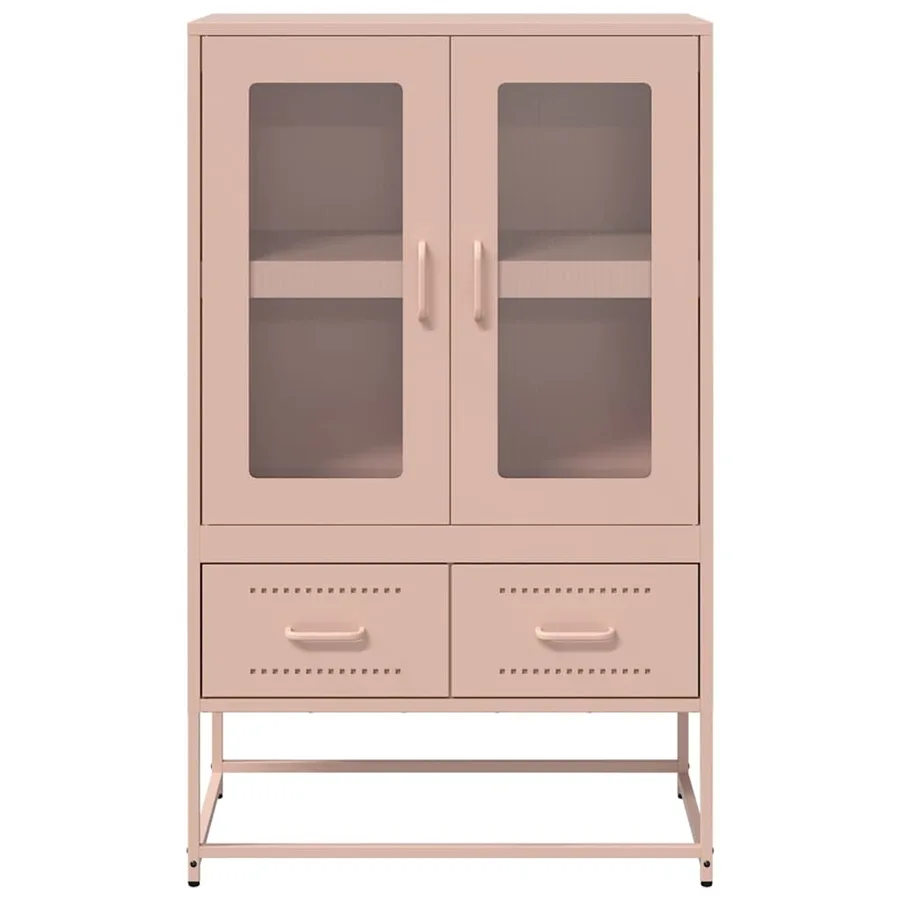 Buffet haut rose 68x39x111,5 cm acier - 5