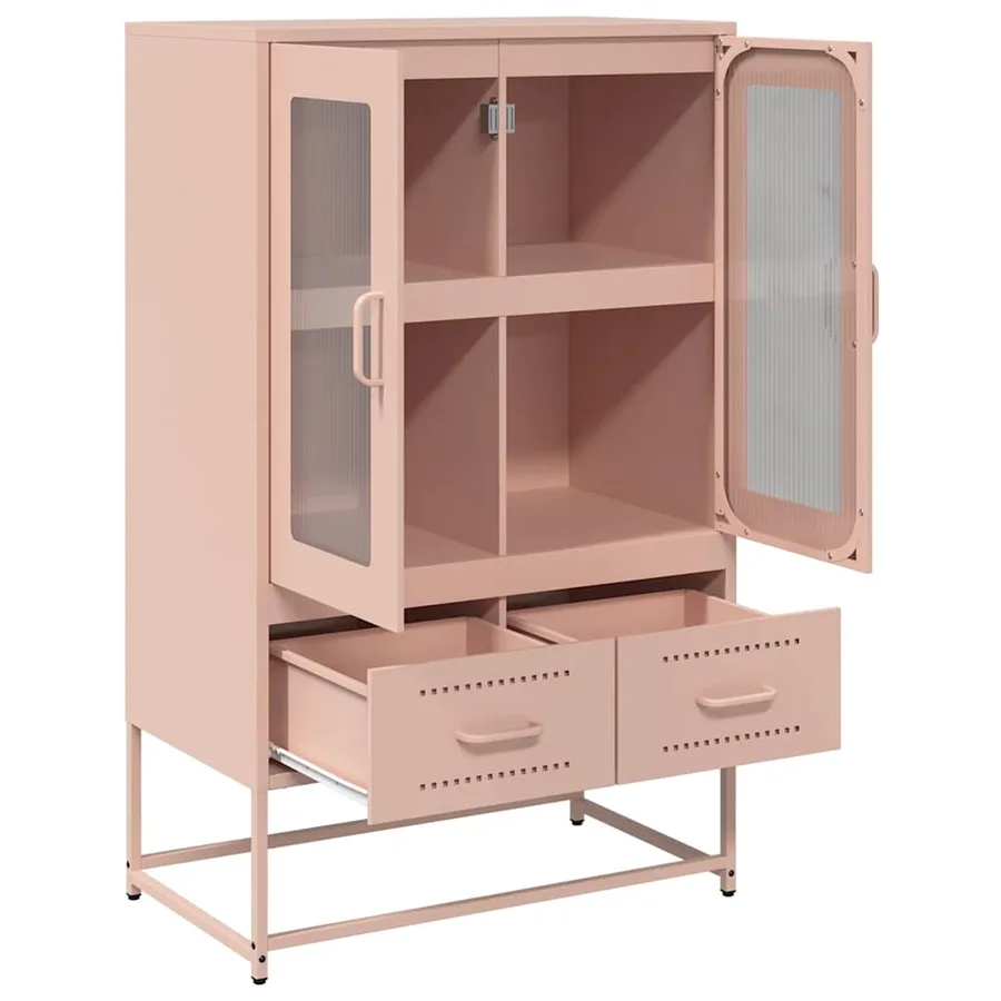 Buffet haut rose 68x39x111,5 cm acier - 6