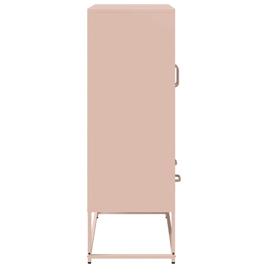 Buffet haut rose 68x39x111,5 cm acier - 7