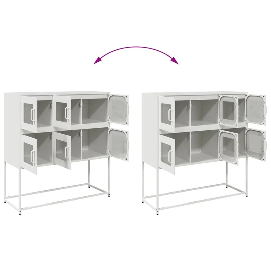 Buffet blanc 100,5x39x107 cm acier laminé à froid - 10