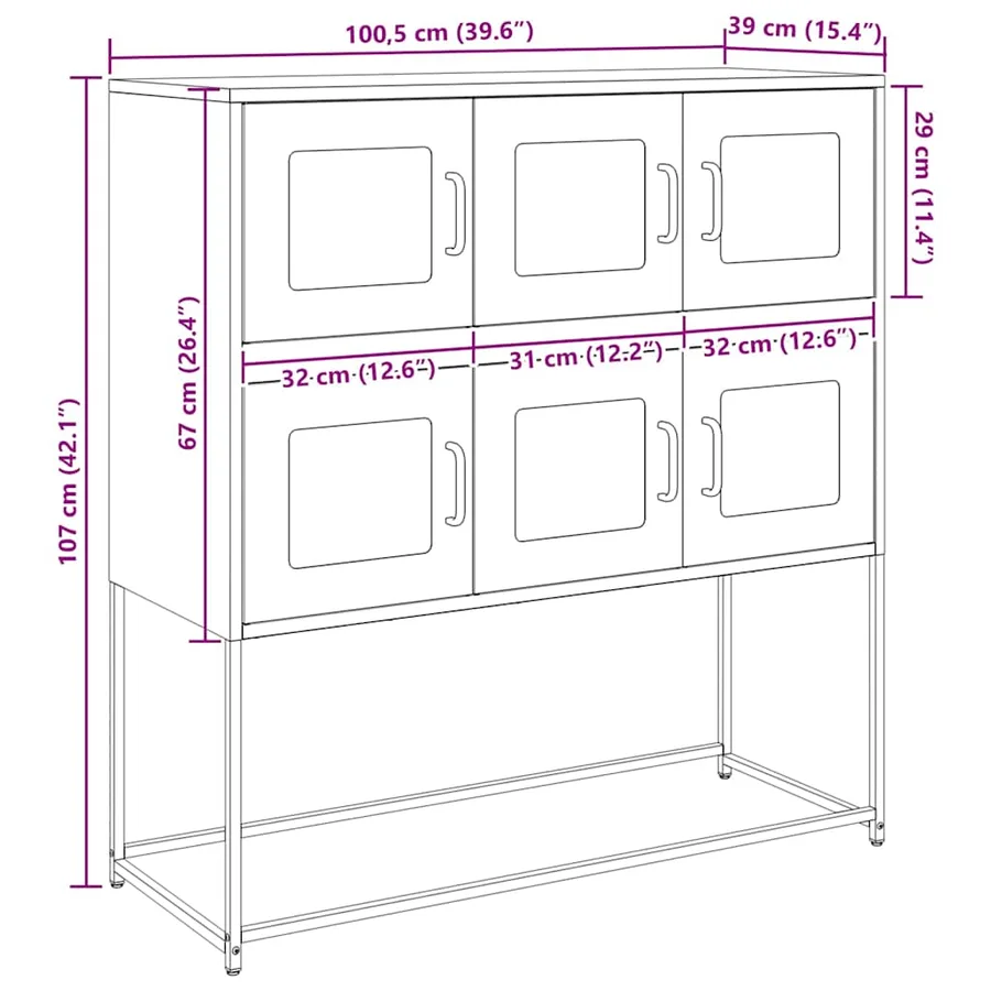 Buffet blanc 100,5x39x107 cm acier laminé à froid - 14