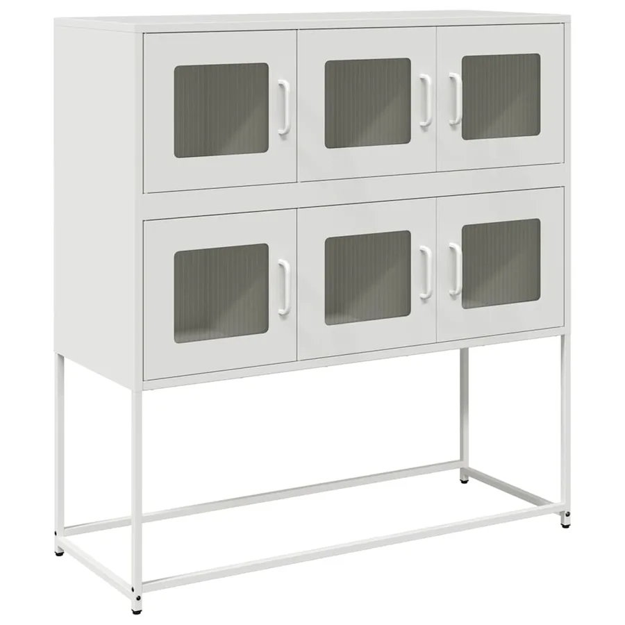 Buffet blanc 100,5x39x107 cm acier laminé à froid - 2