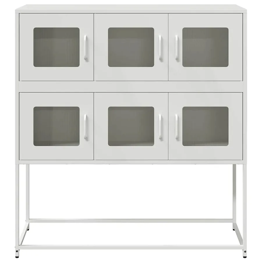 Buffet blanc 100,5x39x107 cm acier laminé à froid - 5
