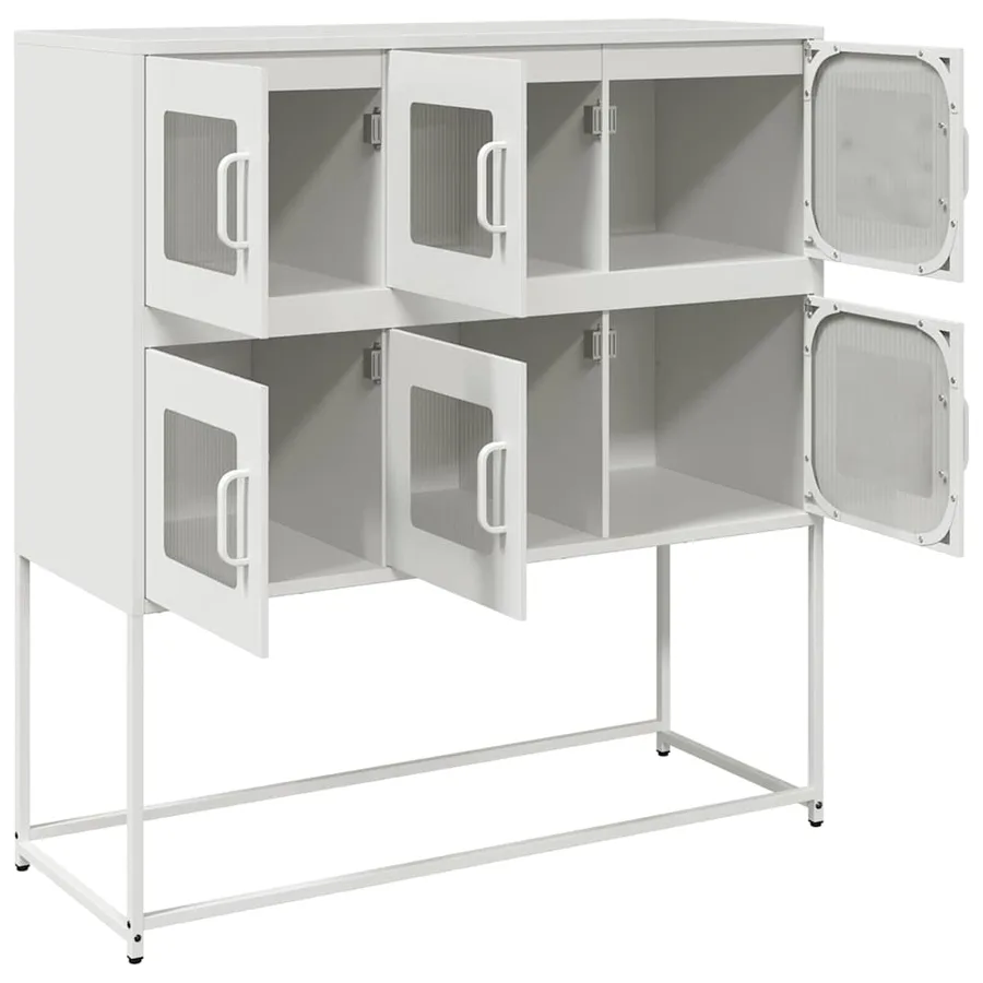 Buffet blanc 100,5x39x107 cm acier laminé à froid - 6