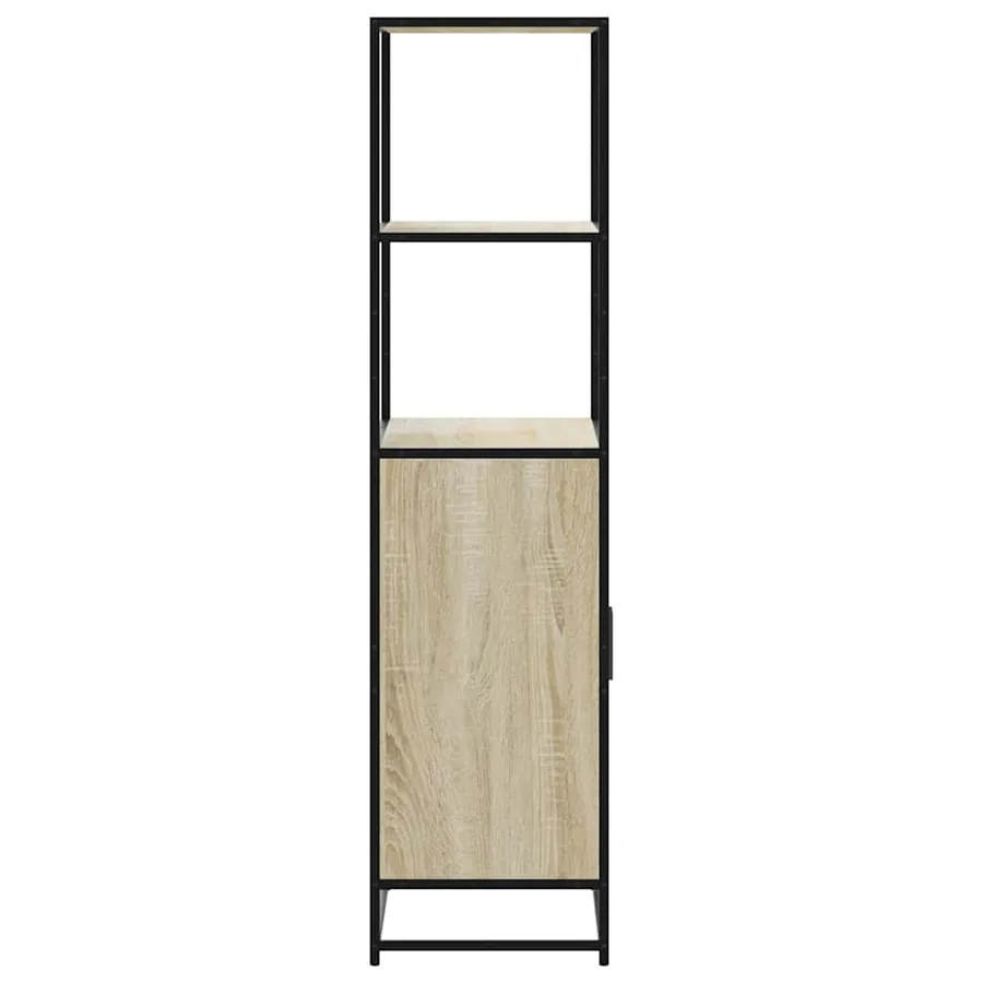 Buffet haut chêne sonoma 68x35x139 cm bois d'ingénierie métal - 5